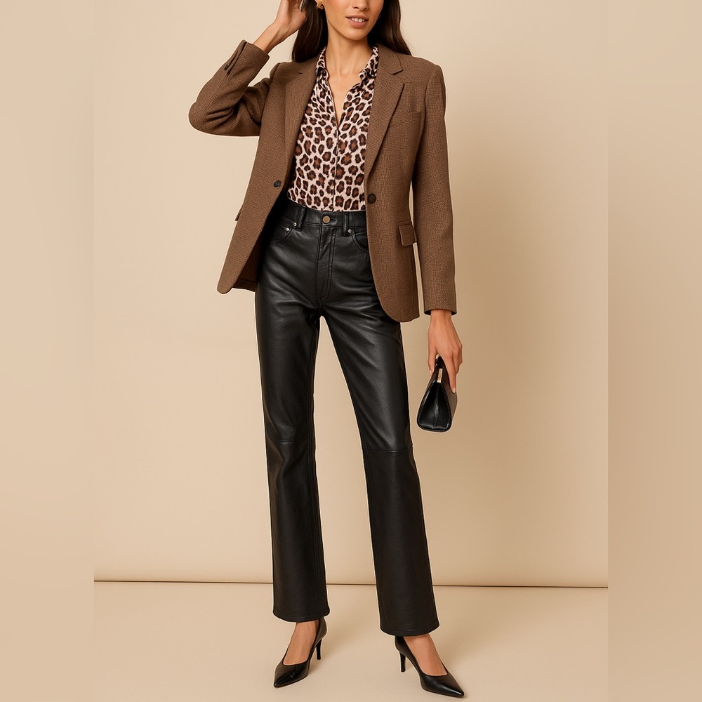 Wilsons Leather Black Straight Leg Leather Pants—runs small - Picture 3 of 13